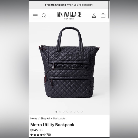 MZ Wallace Handbags - SOLD - MZ WALLACE - Metro Utility Backpack